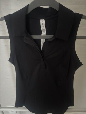 lululemon athletica Black Sleeveless Polo Tank